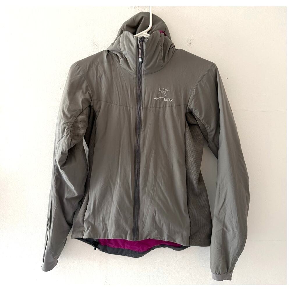 Arc'teryx Jacket Womens XS Gray Hooded Full Zip Insulated Lightweight Hiking